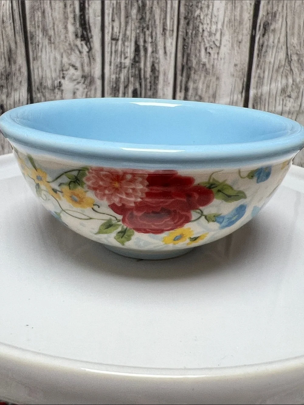 Pioneer Woman set of mini Dipping bowls and butterfly spoon rest-Sweet Rose